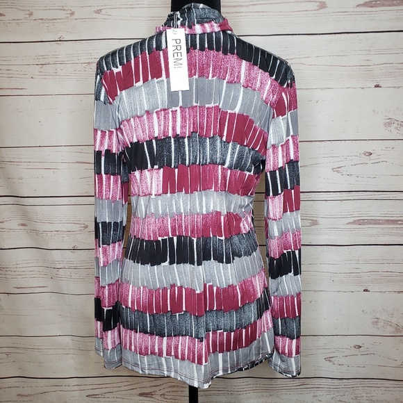 Made By Johnny NWT PINK Printed Turtleneck - Picture 6 of 7